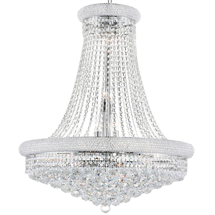 CWI Lighting Empire 18 Light Down Chandelier, Chrome