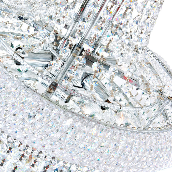 CWI Lighting Empire 18 Light Down Chandelier, Chrome