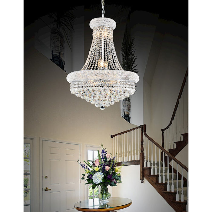 CWI Lighting Empire 18 Light Down Chandelier, Chrome