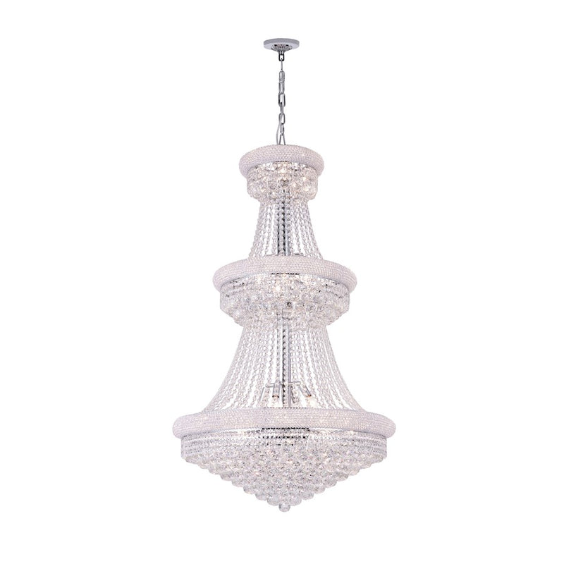 CWI Lighting Empire 32 Light Down Chandelier, Chrome