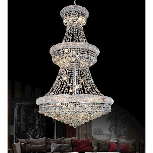 CWI Lighting Empire 32 Light Down Chandelier, Chrome