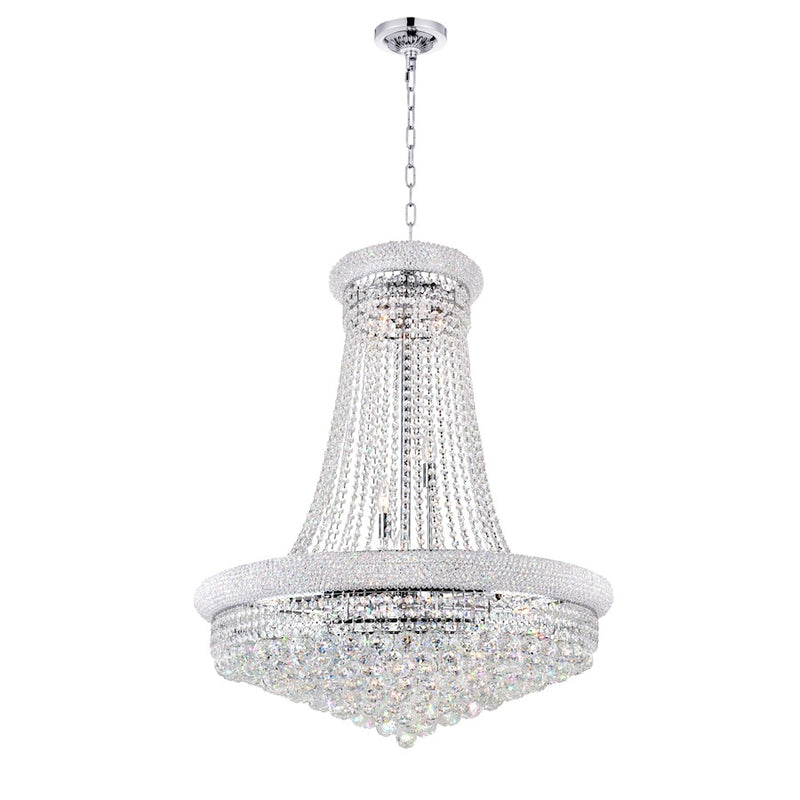 CWI Lighting Empire 19 Light Down Chandelier, Chrome