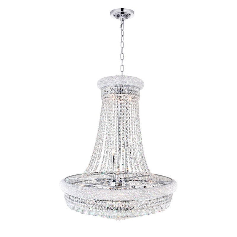 CWI Lighting Empire 19 Light Down Chandelier, Chrome