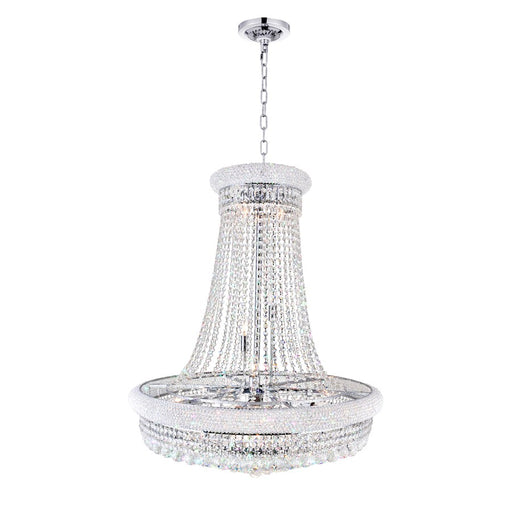 CWI Lighting Empire 19 Light Down Chandelier, Chrome