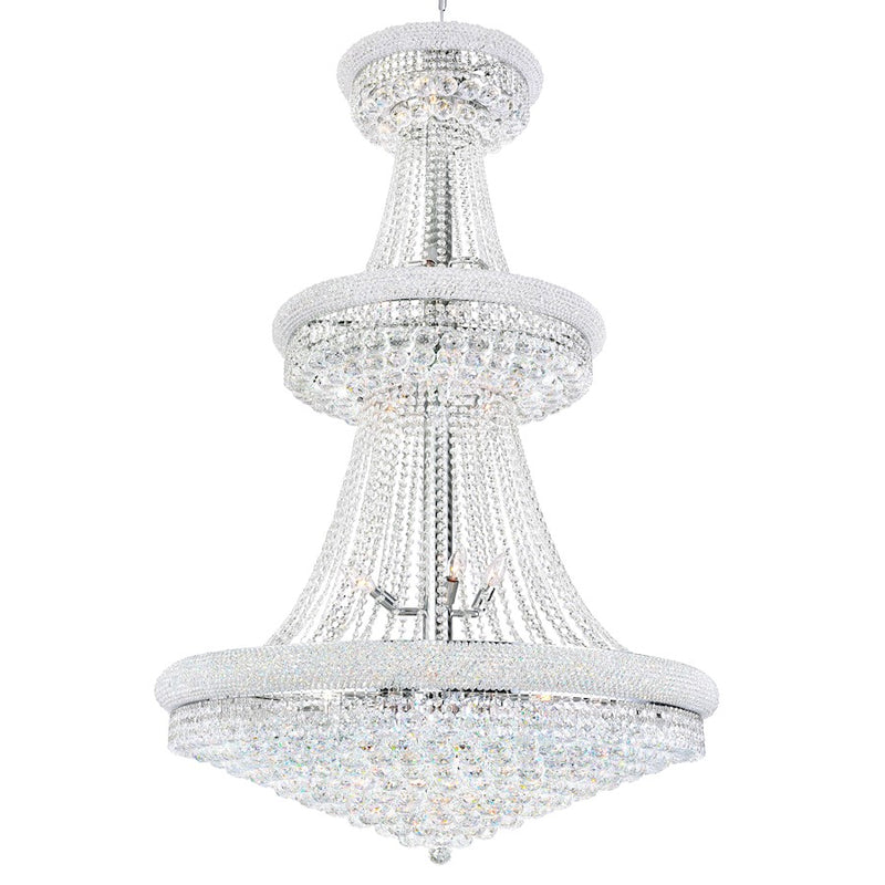 CWI Lighting Empire 34 Light Down Chandelier, Chrome