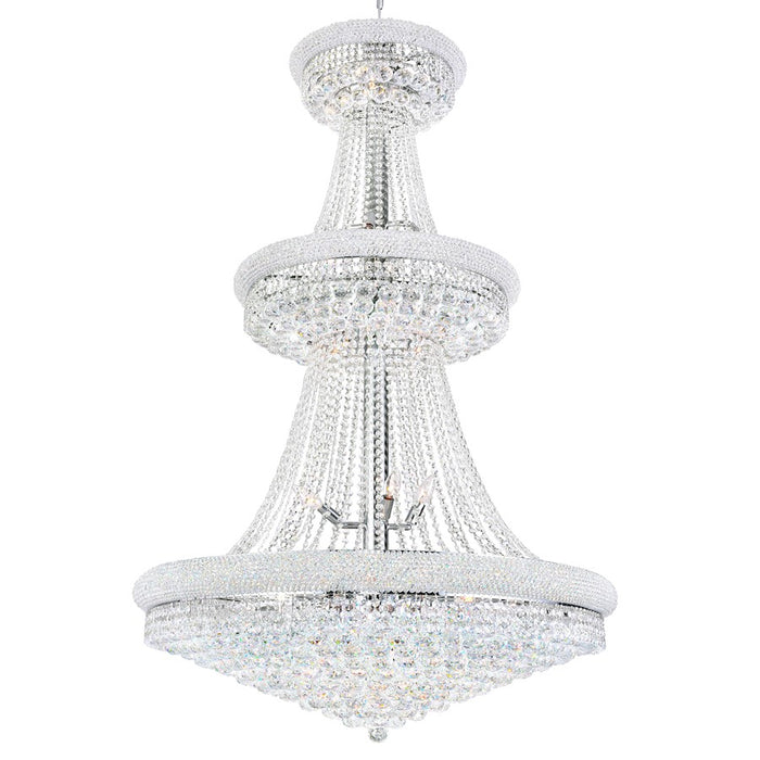 CWI Lighting Empire 34 Light Down Chandelier, Chrome - 8001P36C