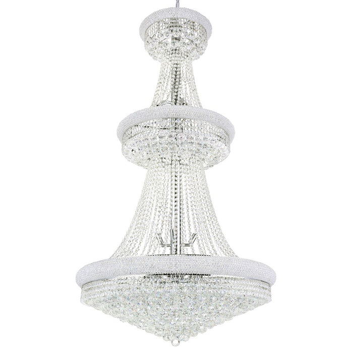 CWI Lighting Empire 34 Light Down Chandelier, Chrome