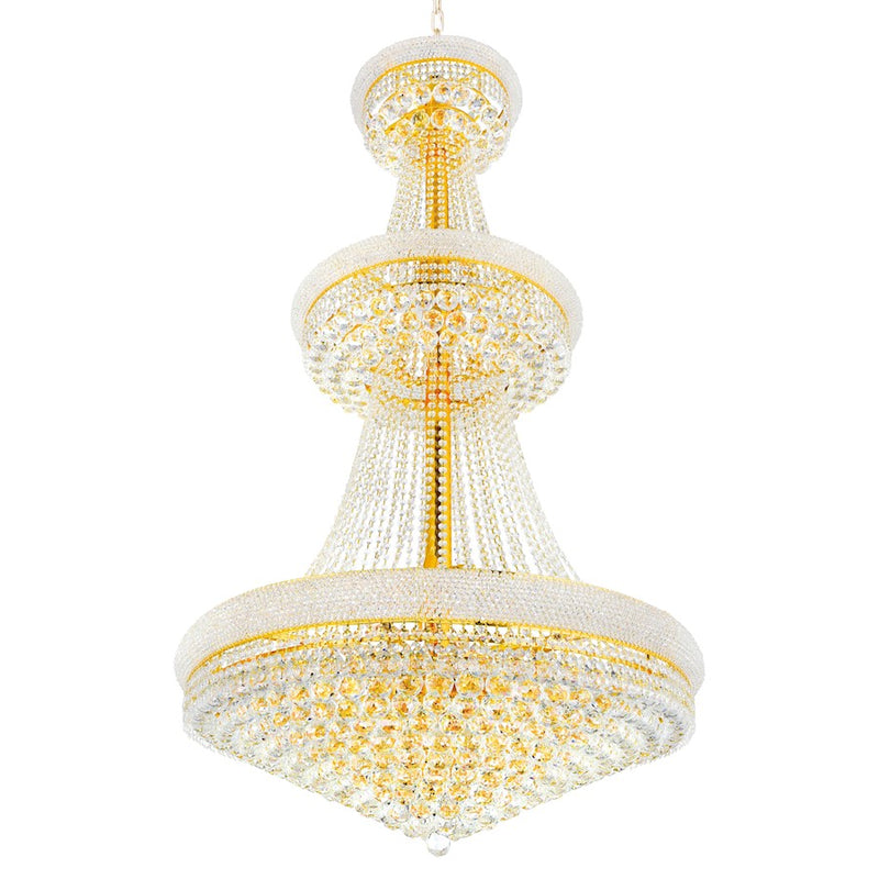 CWI Lighting Empire 34 Light Down Chandelier, Gold