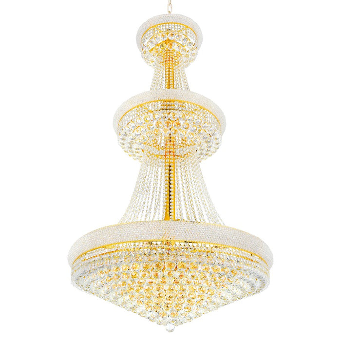 CWI Lighting Empire 34 Light Down Chandelier, Gold - 8001P36G