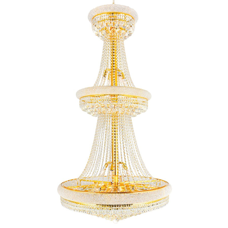 CWI Lighting Empire 34 Light Down Chandelier, Gold