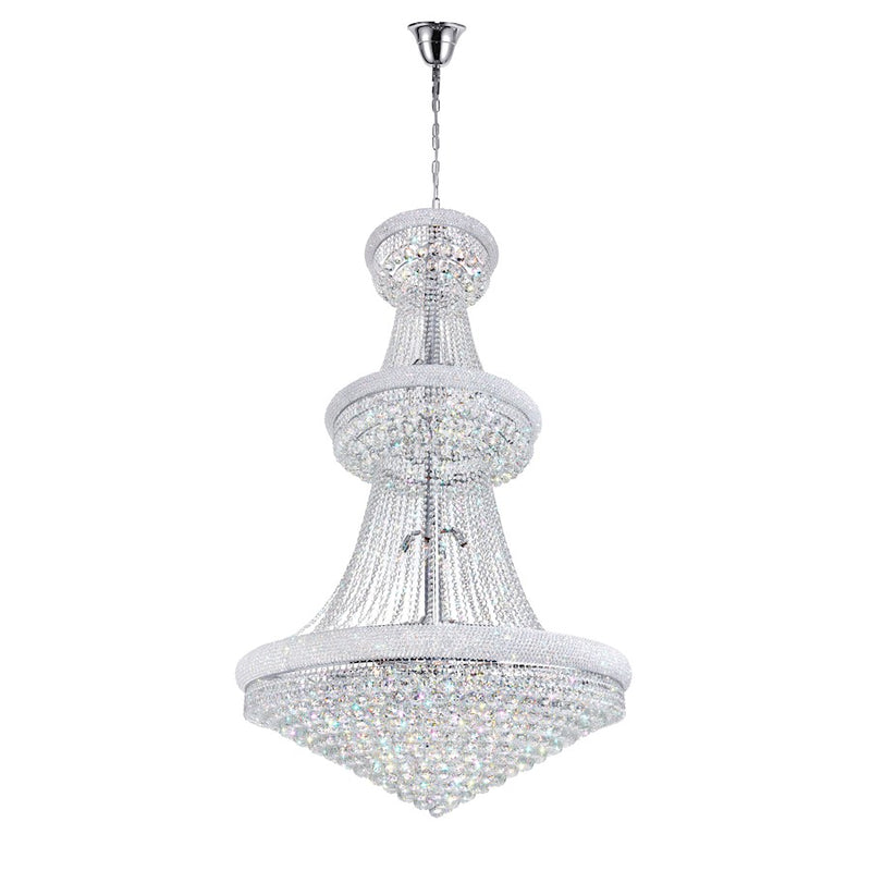 CWI Lighting Empire 38 Light Down Chandelier, Chrome