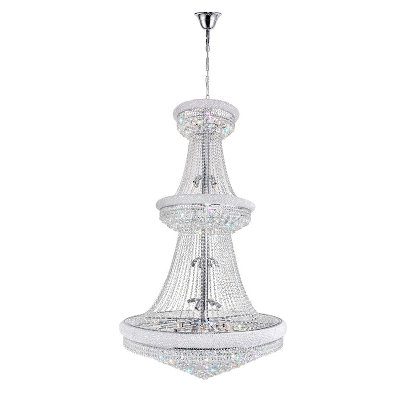 CWI Lighting Empire 38 Light Down Chandelier, Chrome