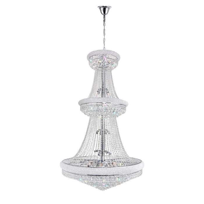 CWI Lighting Empire 38 Light Down Chandelier, Chrome