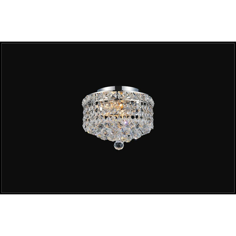 CWI Lighting Luminous 2 Light Flush Mount, Chrome