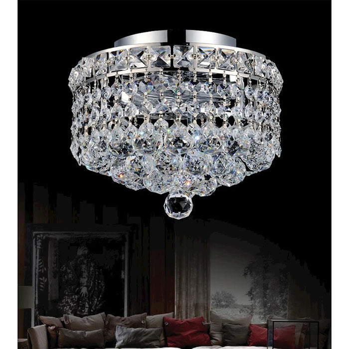 CWI Lighting Luminous 2 Light Flush Mount, Chrome