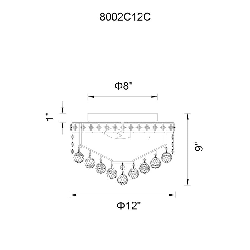 CWI Lighting Luminous 3 Light Flush Mount, Chrome
