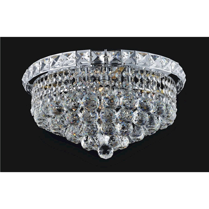 CWI Lighting Luminous 4 Light Flush Mount, Chrome - 8002C14C