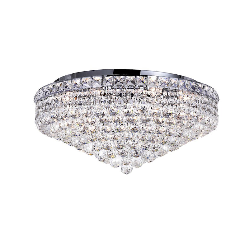 CWI Lighting Luminous 12 Light Flush Mount, Chrome