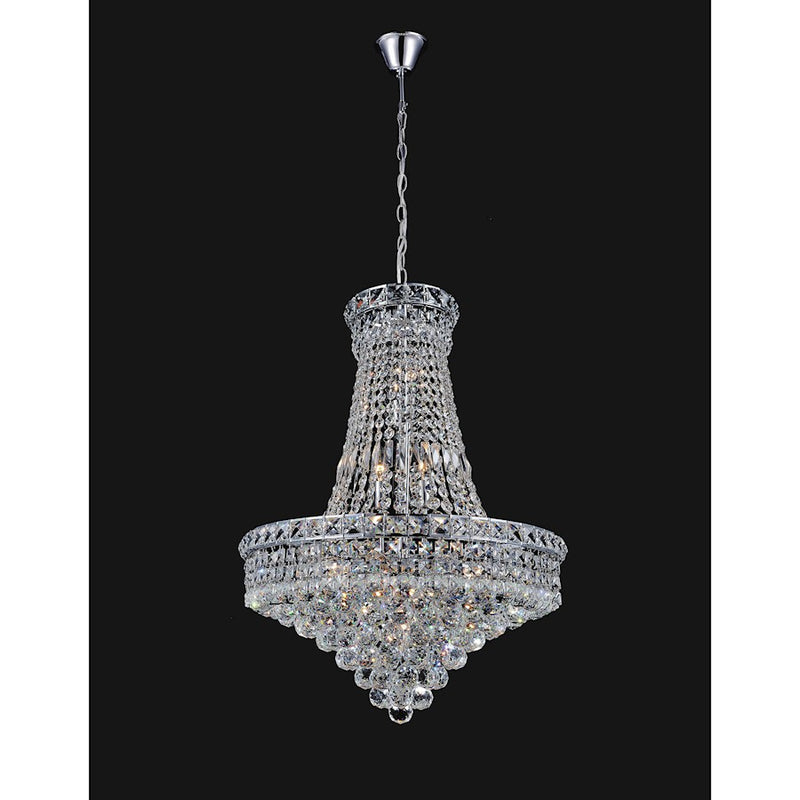 CWI Lighting Luminous 14 Light Down Chandelier, Chrome