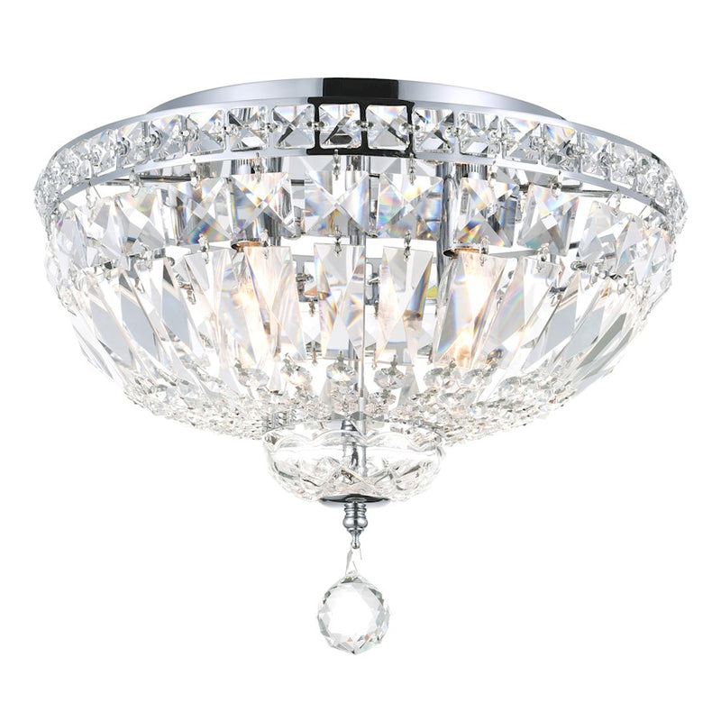 CWI Lighting Stefania 4 Light Bowl Flush Mount, Chrome