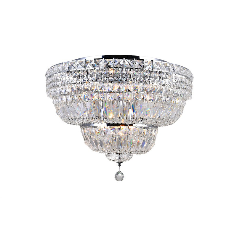 CWI Lighting Stefania 9 Light Bowl Flush Mount, Chrome