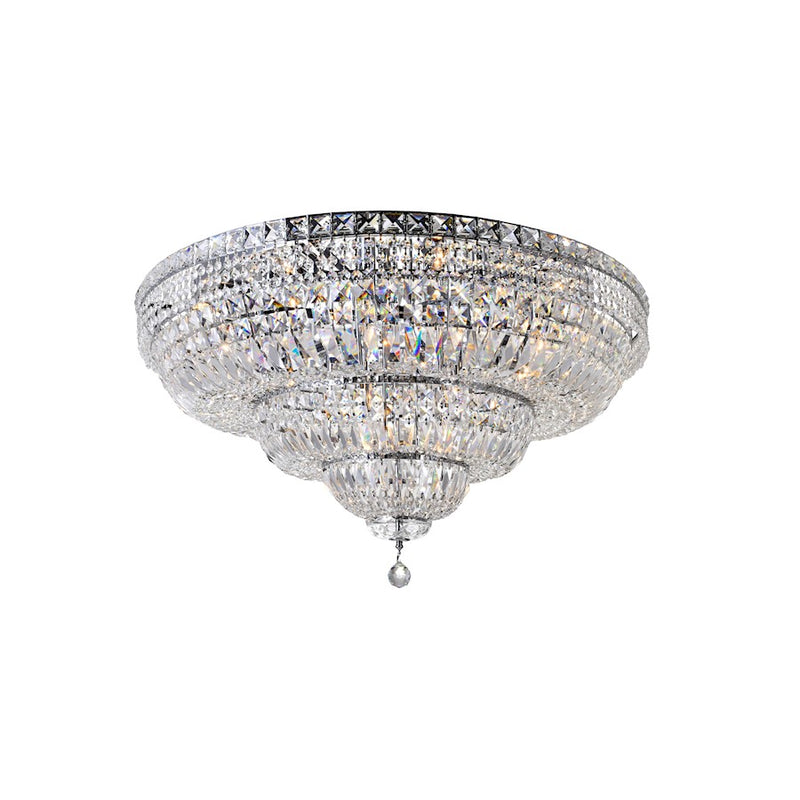 CWI Lighting Stefania 21 Light Bowl Flush Mount, Chrome