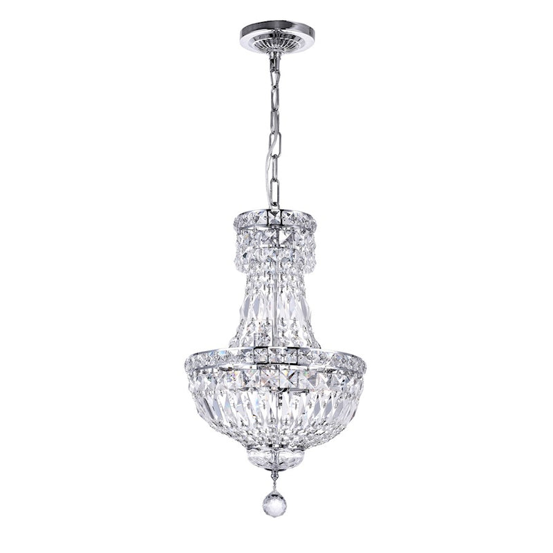 CWI Lighting Stefania 3 Light Mini Chandelier, Chrome