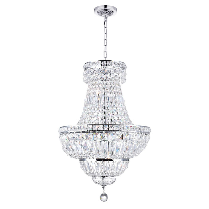 CWI Lighting Stefania 8 Light Down Chandelier, Chrome - 8003P18C