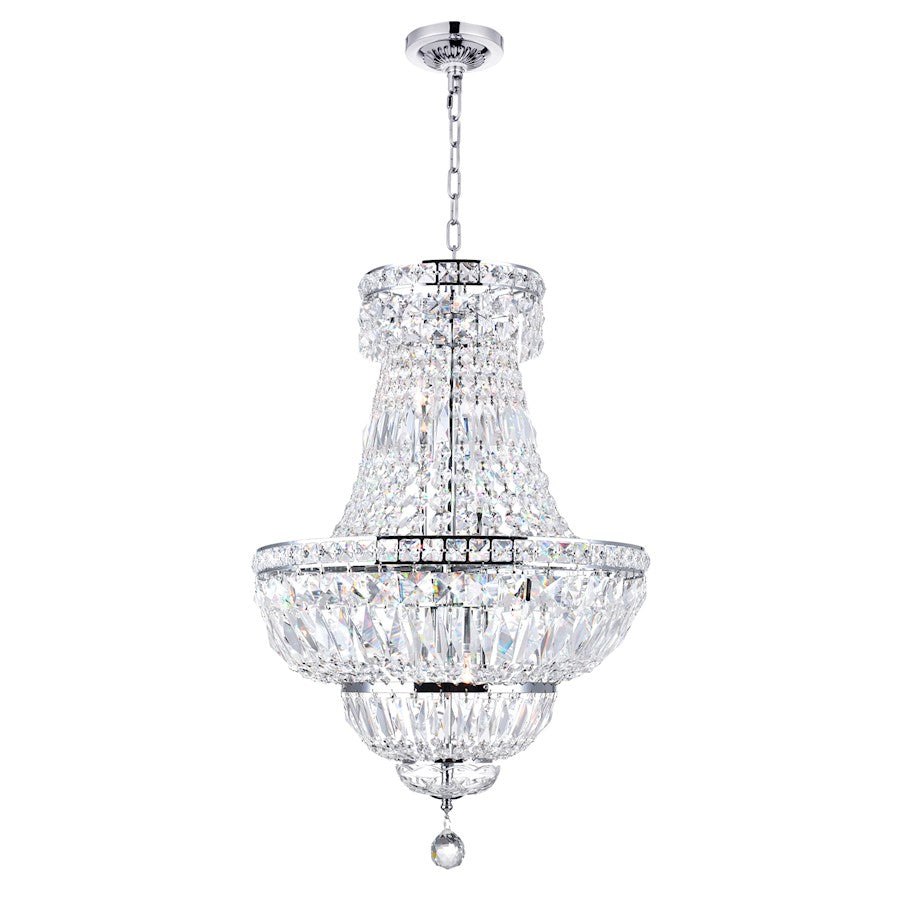 CWI Lighting Stefania 8 Light Down Chandelier, Chrome - 8003P18C