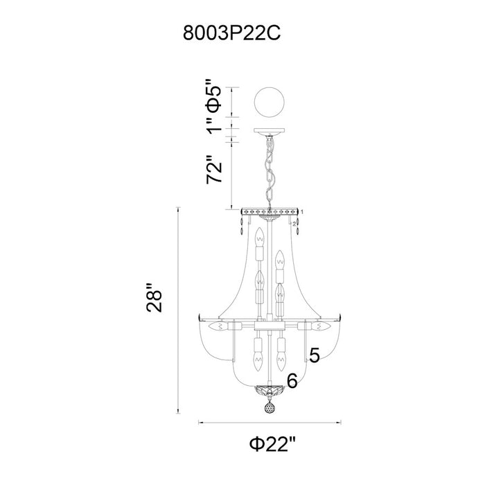 CWI Lighting Stefania 13 Light Down Chandelier, Chrome
