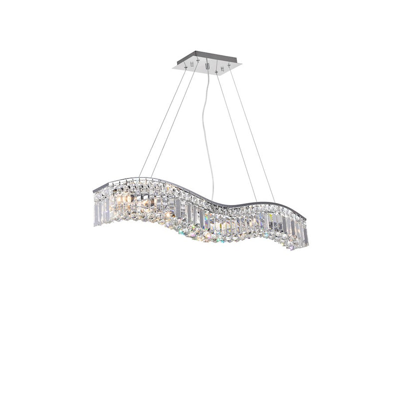 CWI Lighting Glamorous 36" 7 Light Down Chandelier, Chrome