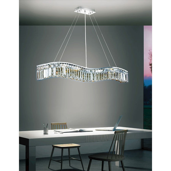 CWI Lighting Glamorous 44" 7 Light Down Chandelier, Chrome