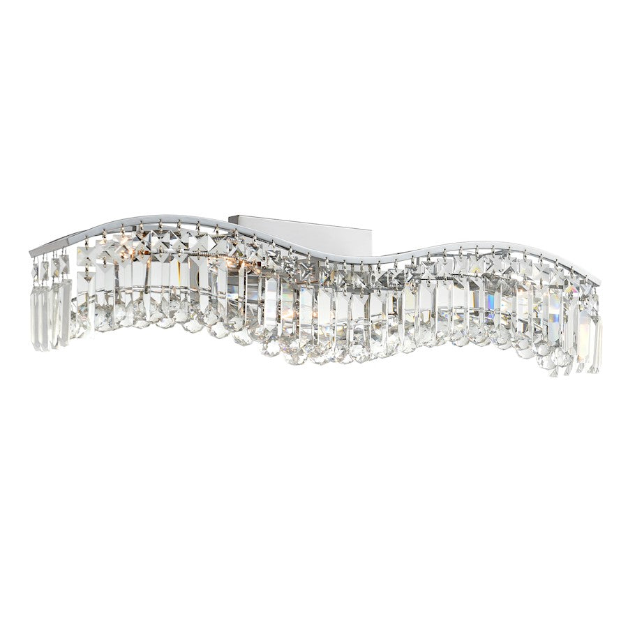 CWI Lighting Glamorous 30" 5 Light Vanity Light, Chrome - 8004W30C-A-Clear