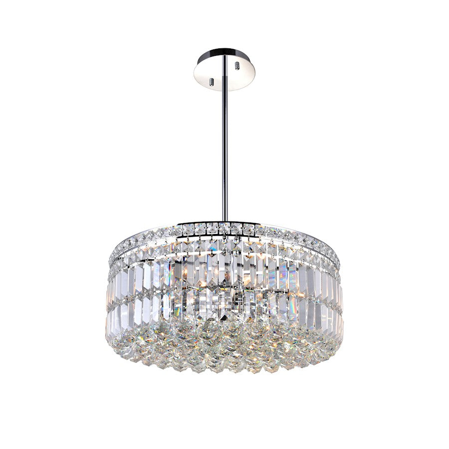 CWI Lighting Colosseum 8 Light 20" Down Chandelier, Chrome - 8006P20C-R