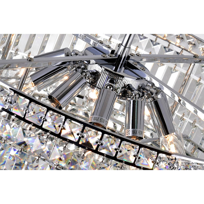 CWI Lighting Colosseum 10 Light 24" Down Chandelier, Chrome