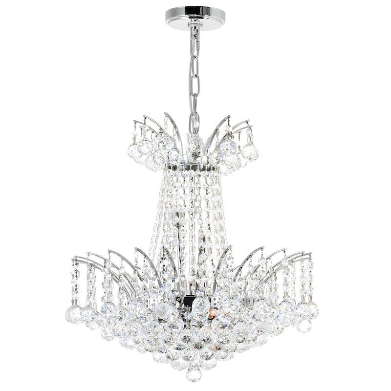 CWI Lighting Posh 11 Light 20" Down Chandelier, Chrome
