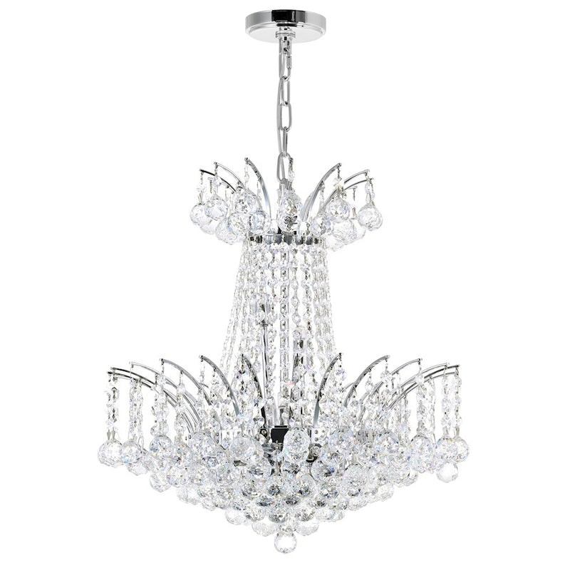 CWI Lighting Posh 11 Light 20" Down Chandelier, Chrome