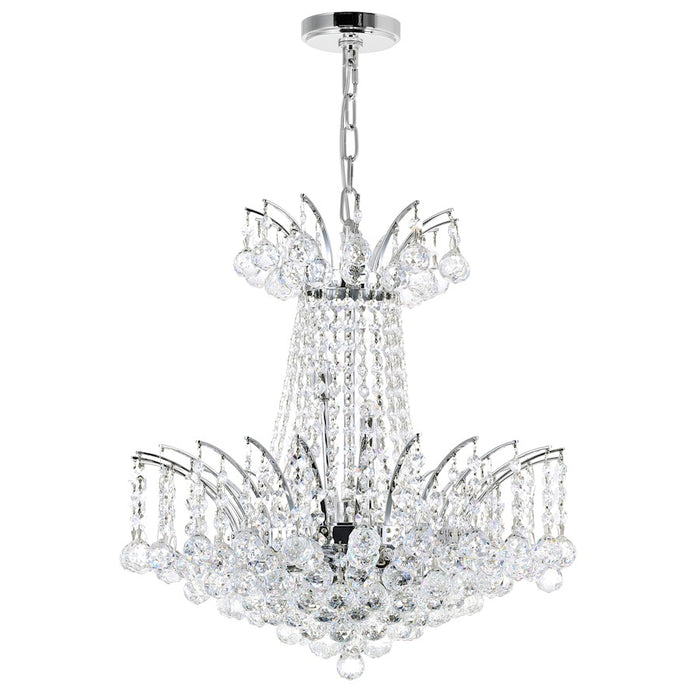 CWI Lighting Posh 11 Light 20" Down Chandelier, Chrome
