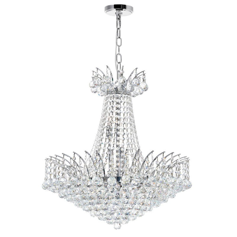 CWI Lighting Posh 11 Light 24" Down Chandelier, Chrome