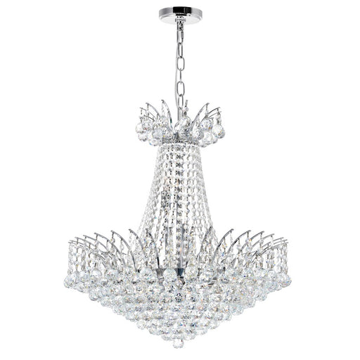 CWI Lighting Posh 11 Light 24" Down Chandelier, Chrome - 8010P24C