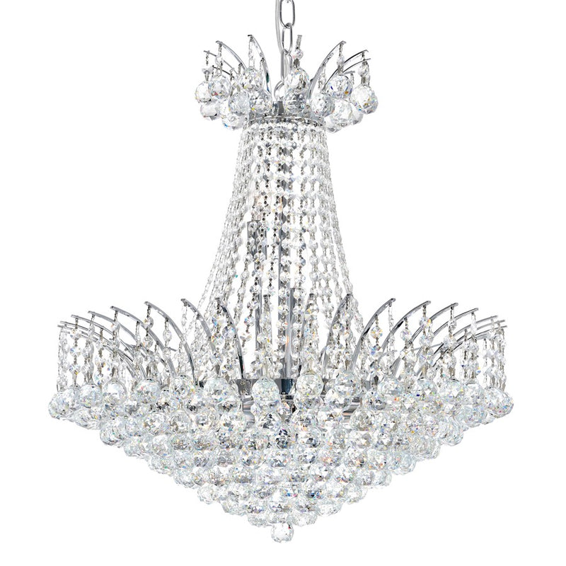CWI Lighting Posh 11 Light 24" Down Chandelier, Chrome