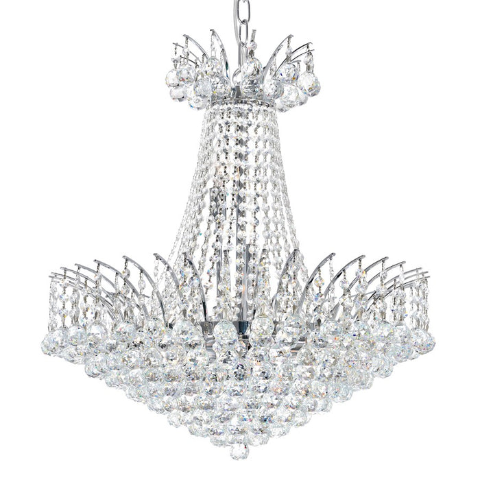 CWI Lighting Posh 11 Light 24" Down Chandelier, Chrome