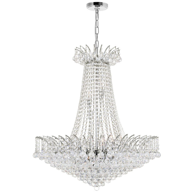 CWI Lighting Posh 22 Light Down Chandelier, Chrome