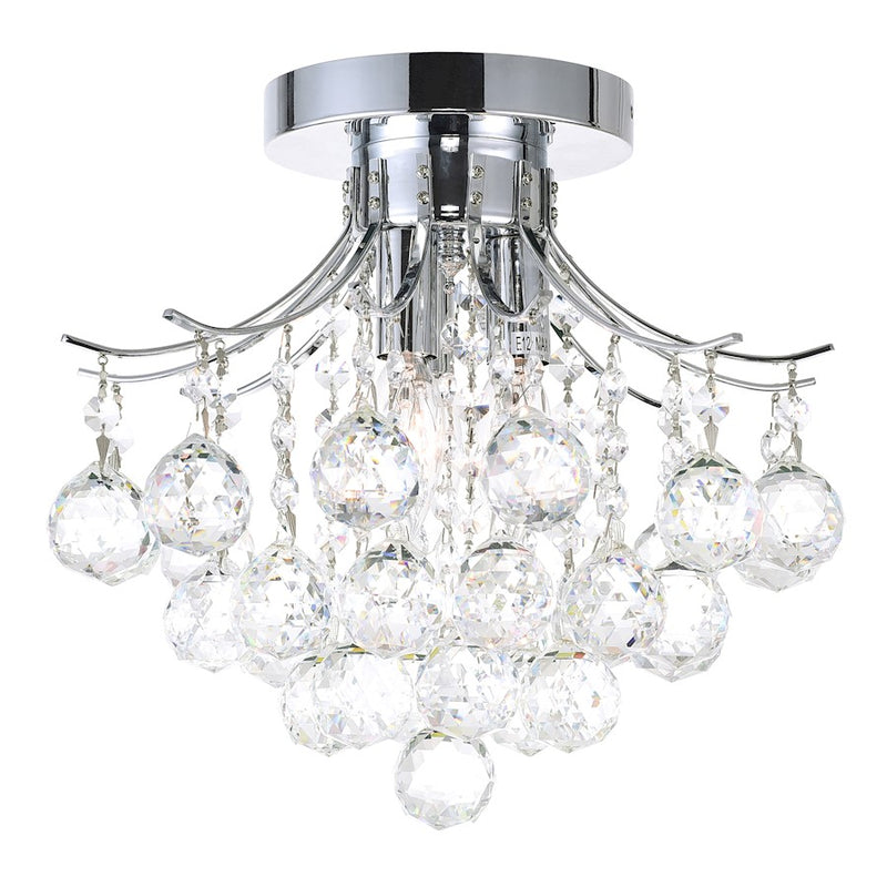 CWI Lighting Princess 3 Light Flush Mount, Chrome