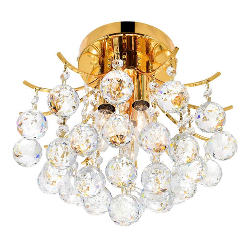 CWI Lighting Princess 3 Light Flush Mount, Gold