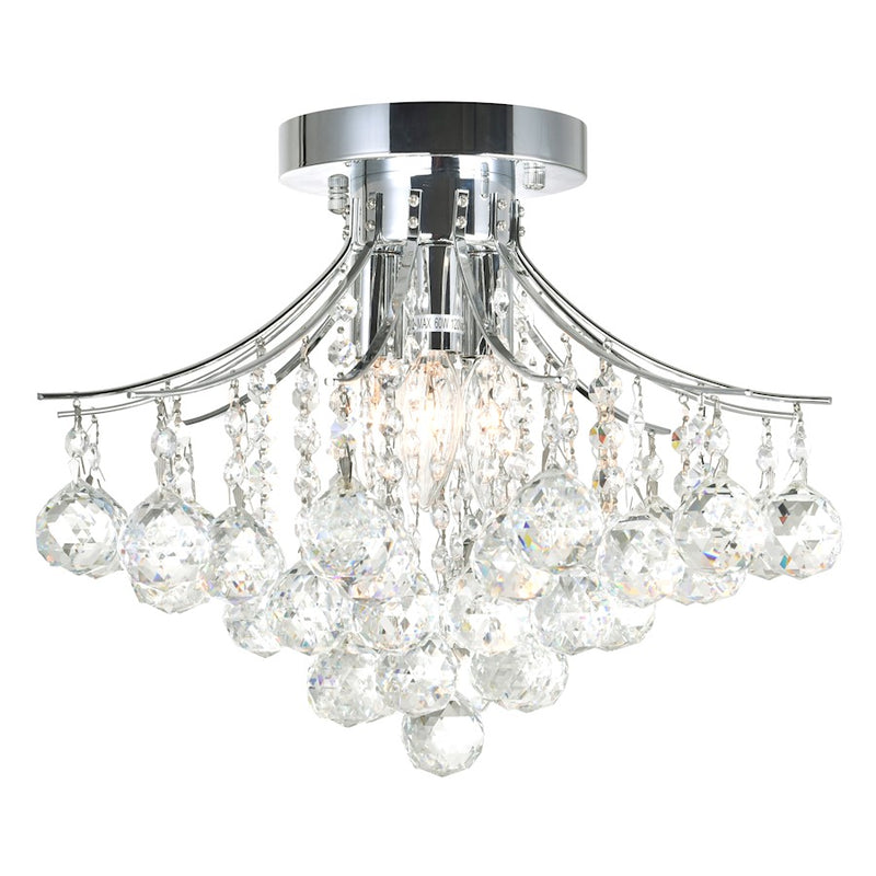 CWI Lighting Princess 6 Light 16" Flush Mount, Chrome