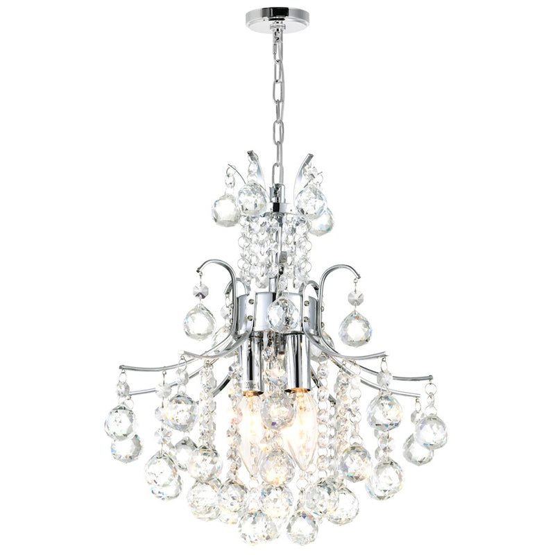 CWI Lighting Princess 3 Light Mini Chandelier, Chrome