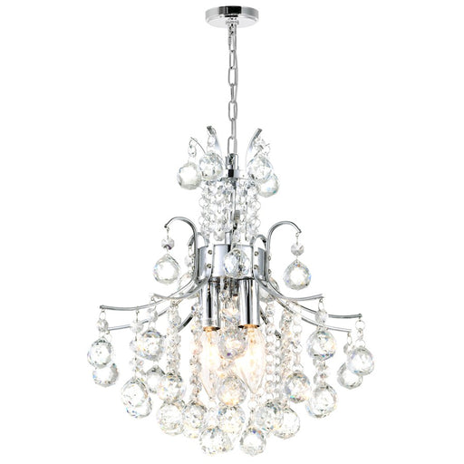 CWI Lighting Princess 3 Light Mini Chandelier, Chrome - 8012P12C