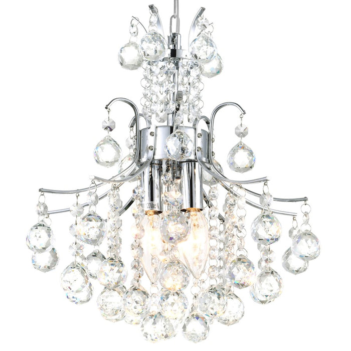 CWI Lighting Princess 3 Light Mini Chandelier, Chrome