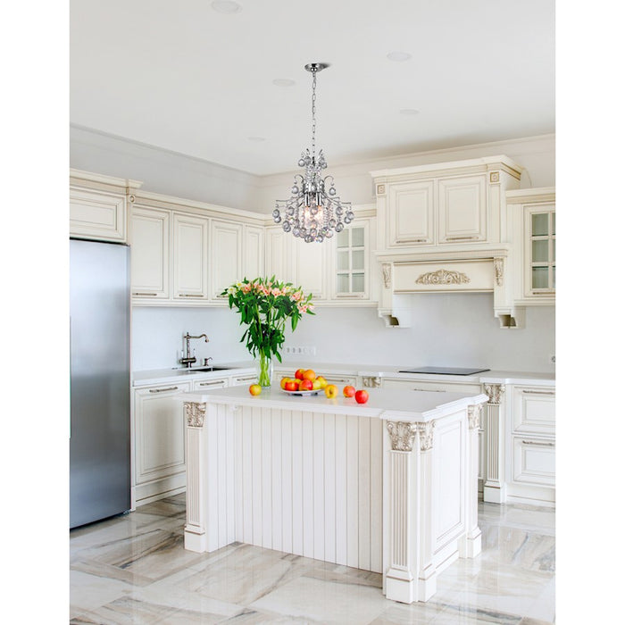 CWI Lighting Princess 3 Light Mini Chandelier, Chrome